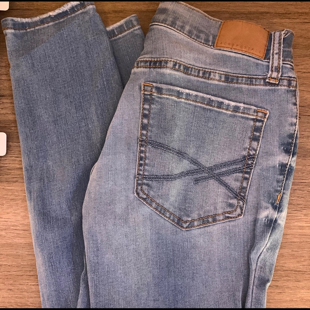 LIGHT AEROPOSTALE SHORT SKINNY BLUE JEANS